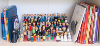 Spektrum des Tehrapiematerials in Form von Holzfiguren in der Psychotherapie 